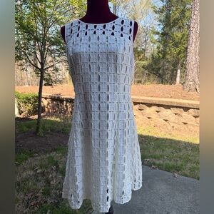 Rafaella White Crochet Midi Dress